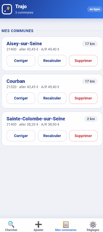 Trajo, écran 3